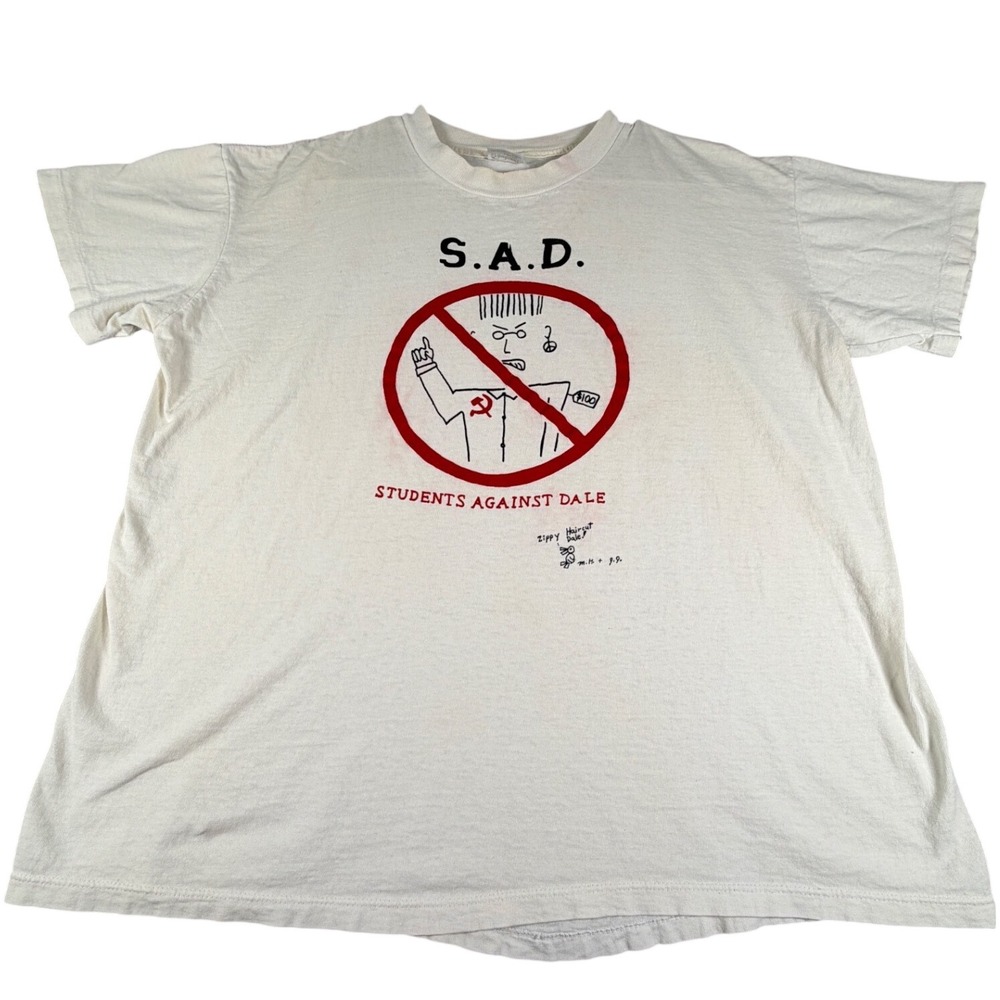 Vintage 80s DARE Parody Stedman Hi-Cru SAD Students Against Dale T-Shirt XL Rare